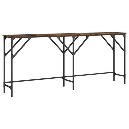 Konsolbord 180x29x75 cm konstrueret træ røget egetræsfarve