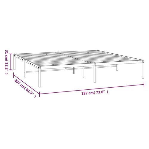 Sengeramme 180x200 cm metal hvid