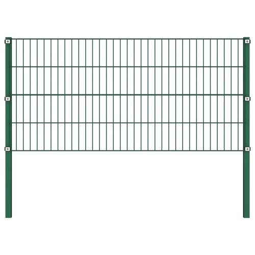 Hegnspaneler med stolper 17 x 0,8 m jern grøn