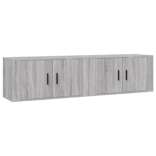 Væghængte tv-skabe 2 stk. 80x34,5x40 cm grå sonoma-eg