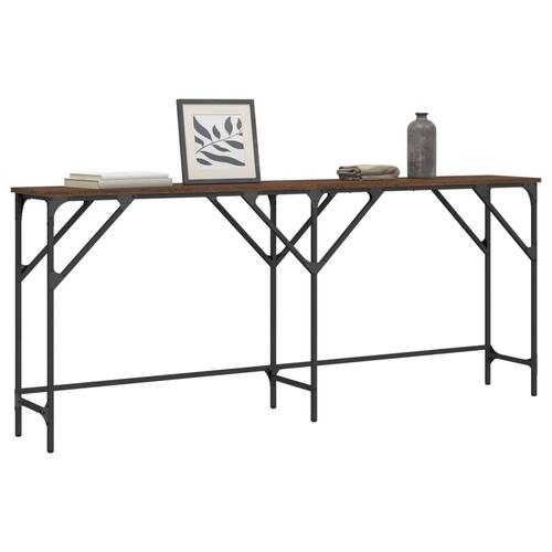 Konsolbord 180x29x75 cm konstrueret træ brun egetræsfarve