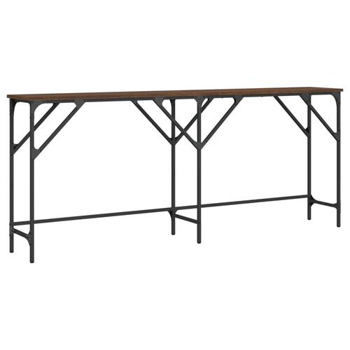 Konsolbord 180x29x75 cm konstrueret træ brun egetræsfarve