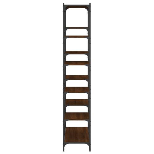 Bogreol 100x32x170 cm konstrueret træ og jern brunt egetræ
