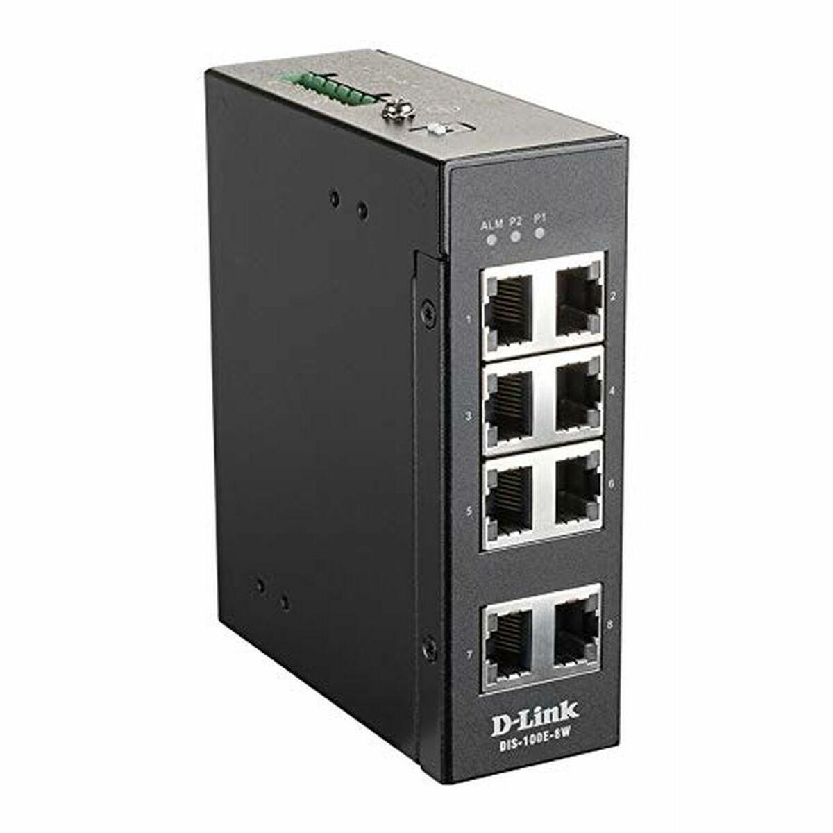 Switch til netværket med kontaktskab D-Link DIS-100E-8W RJ45 x 8 Sort