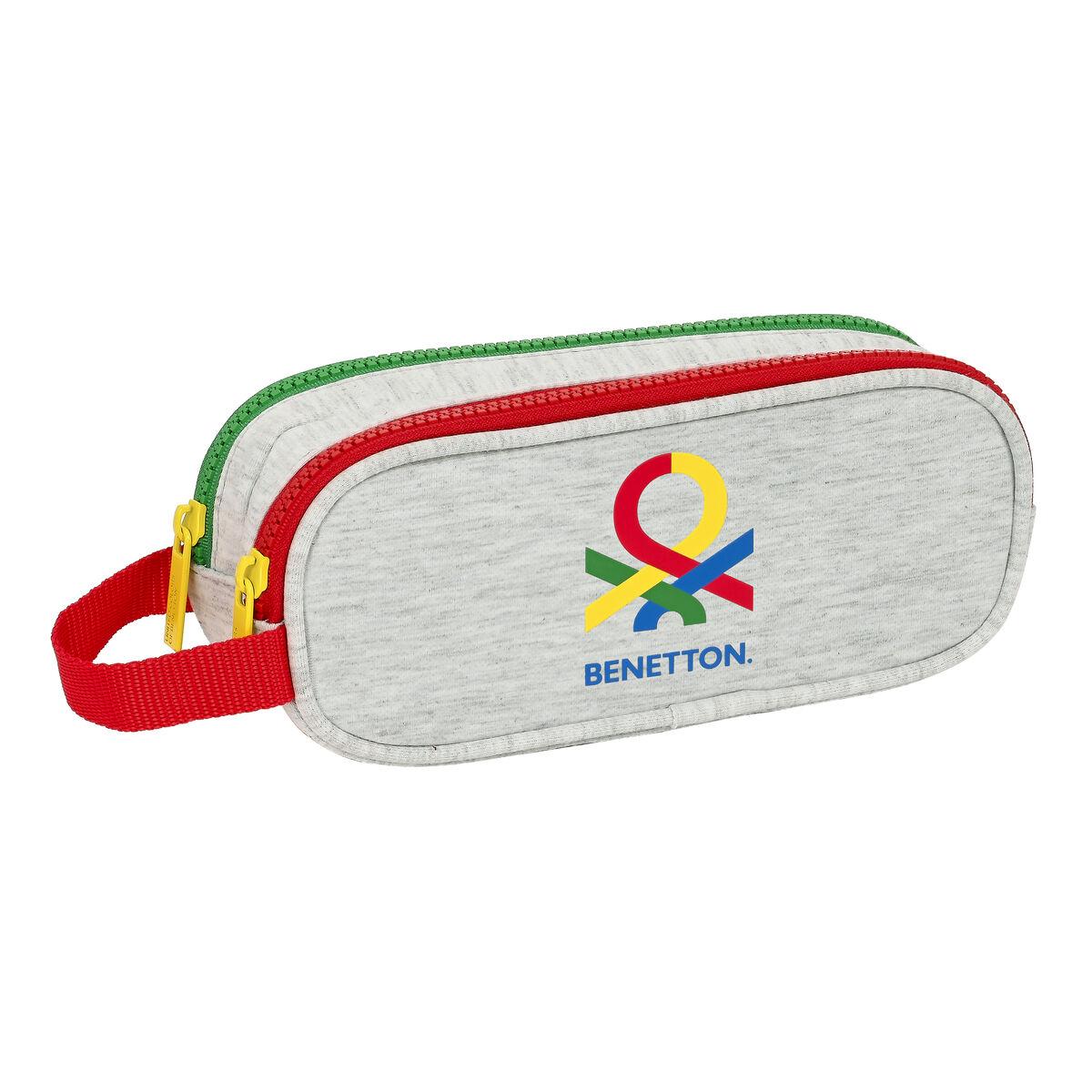 Penalhus dobbelt Benetton Pop - grå (21 × 8 × 6 cm) billede