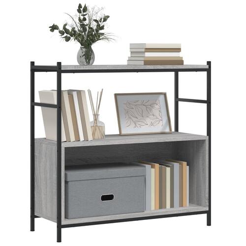Skrivebord 80x30x78,5 cm konstrueret træ og jern grå sonoma-eg