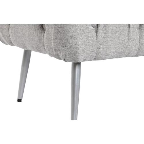 Stol Home ESPRIT Grå Sølvfarvet Polyester Metal 103 x 46 x 42 cm