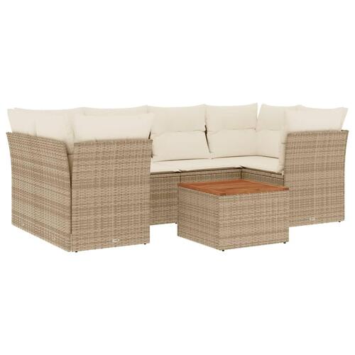 Sofasæt til haven 7 dele med hynder polyrattan beige