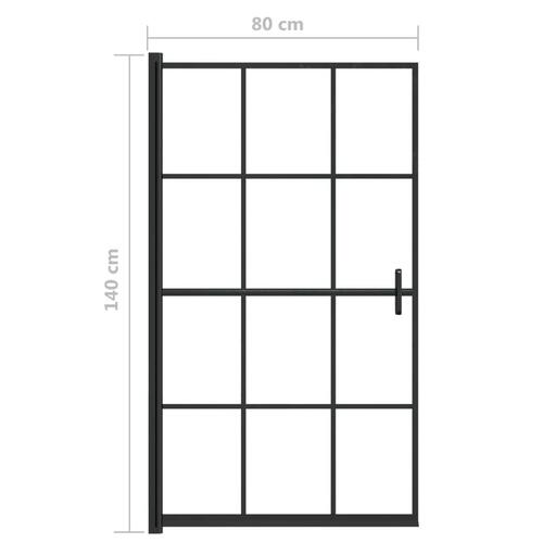 Bruseafskærmning 80x140 cm sikkerhedsglas sort