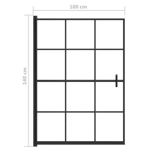 Bruseafskærmning 100x140 cm sikkerhedsglas sort