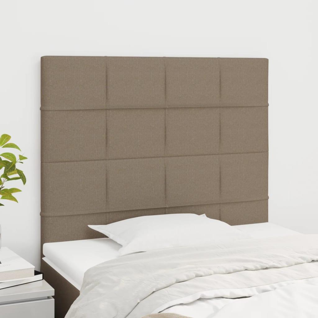 Sengegavle 2 stk. 90x5x78/88 cm stof gråbrun billede