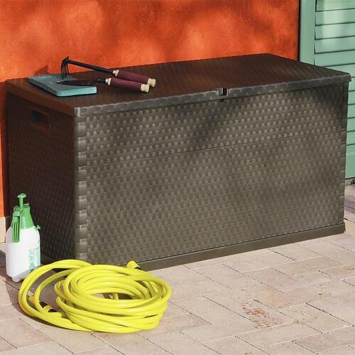 Udendørs opbevaringkasse 120x56x63 cm polyrattan brun