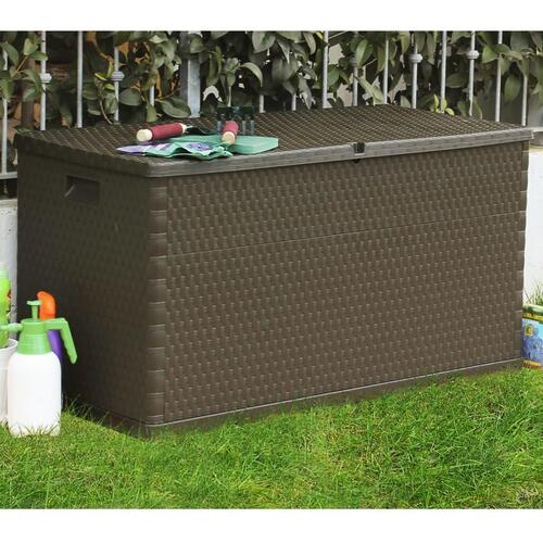 Udendørs opbevaringkasse 120x56x63 cm polyrattan brun