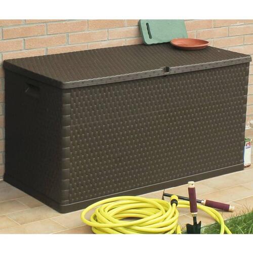 Udendørs opbevaringkasse 120x56x63 cm polyrattan brun