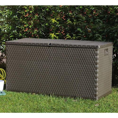 Udendørs opbevaringkasse 120x56x63 cm polyrattan brun