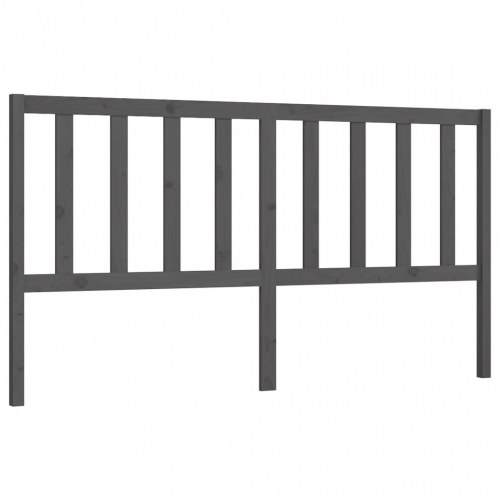 Sengegavl 206×4×100 cm - massivt fyrretræ, grå