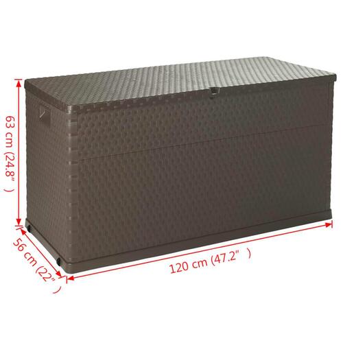 Udendørs opbevaringkasse 120x56x63 cm polyrattan brun