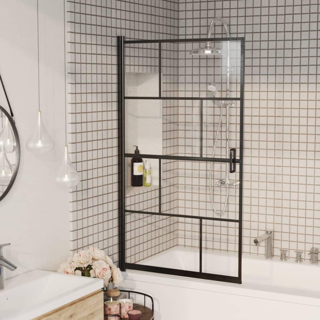 Bruseafskærmning 80x140 cm sikkerhedsglas sort