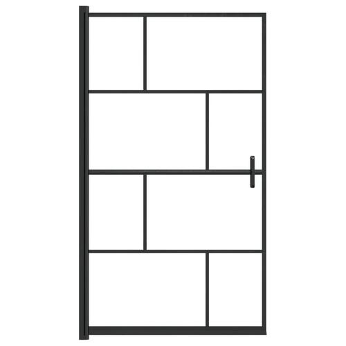 Bruseafskærmning 80x140 cm sikkerhedsglas sort