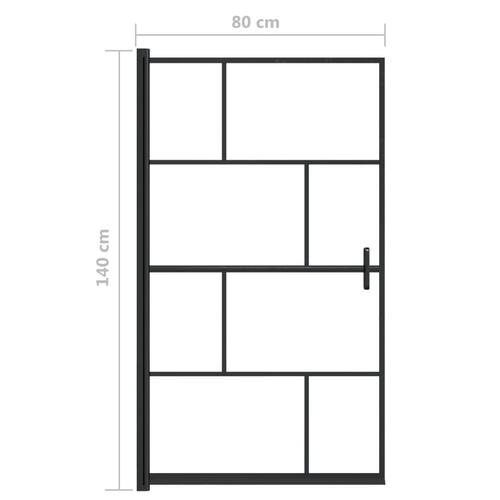 Bruseafskærmning 80x140 cm sikkerhedsglas sort