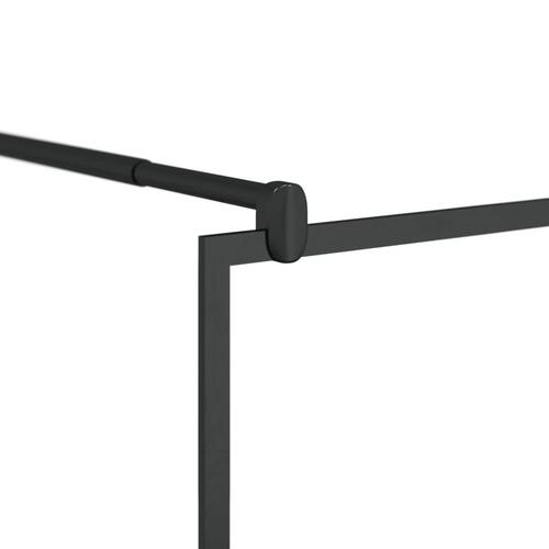 Brusevæg 90x195 cm klart sikkerhedsglas sort