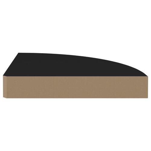 Hjørnehylde 25x25x3,8 cm MDF sort
