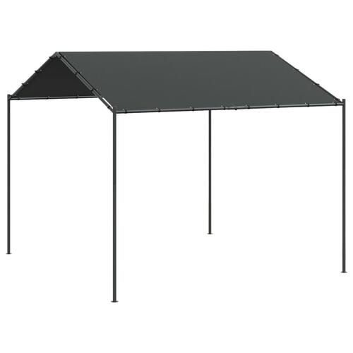 Pavillon 3x3 m stål og stof antracitgrå