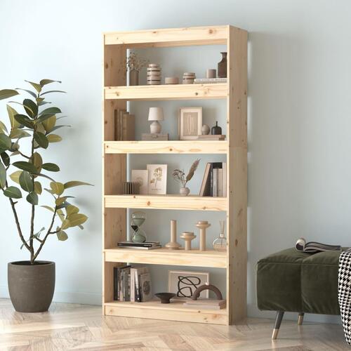 Bogreol/rumdeler 80x30x167,4 cm massivt fyrretræ