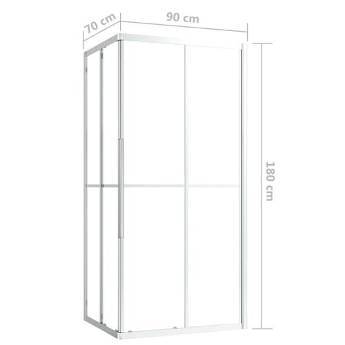 Brusekabine 90x70x180 cm sikkerhedsglas