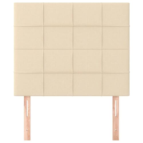 Sengegavle 2 stk. 90x5x78/88 cm stof cremefarvet