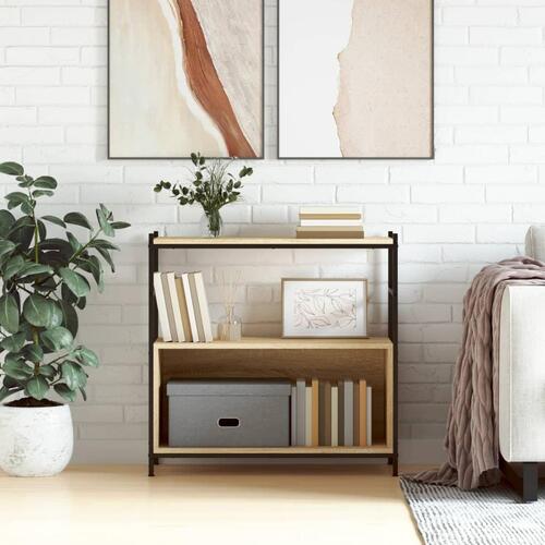Bogreol 80x30x78,5 cm konstrueret træ og jern sonoma-eg