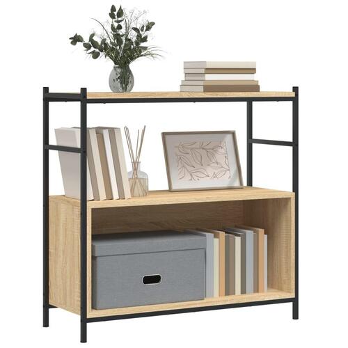 Bogreol 80x30x78,5 cm konstrueret træ og jern sonoma-eg
