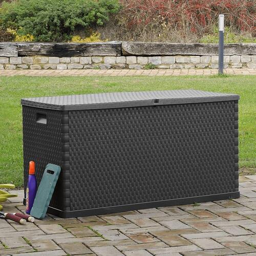 Udendørs opbevaringkasse 120x56x63 cm polyrattan antracitgrå