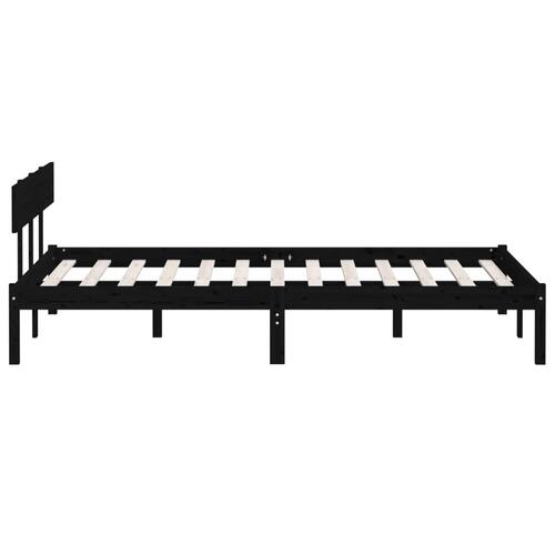 Sengeramme 160x200 cm massivt fyrretræ sort
