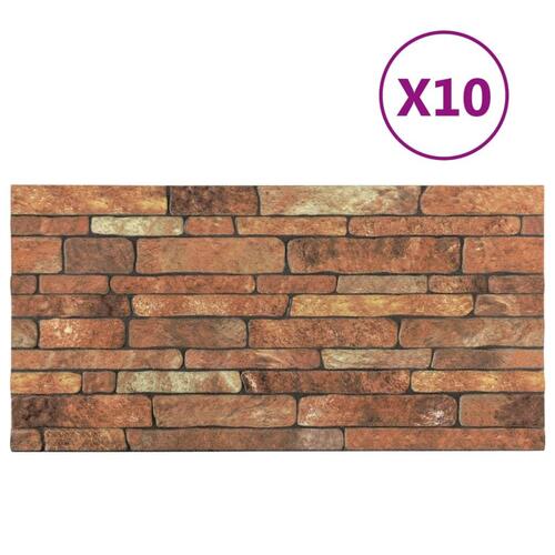 3D-vægpaneler 10 stk. murstensdesign EPS brun
