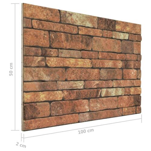 3D-vægpaneler 10 stk. murstensdesign EPS brun
