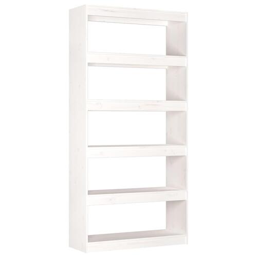 Bogreol/rumdeler 80x30x167,4 cm massivt fyrretræ hvid