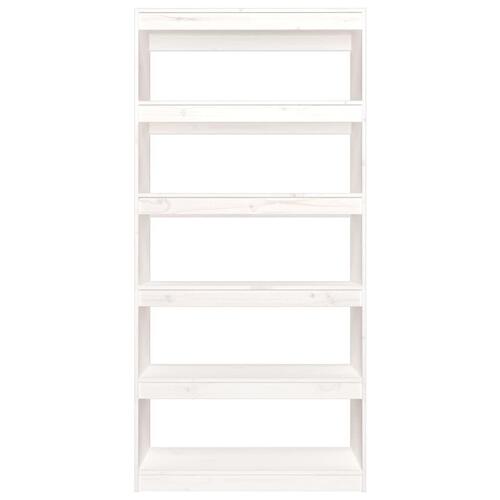 Bogreol/rumdeler 80x30x167,4 cm massivt fyrretræ hvid