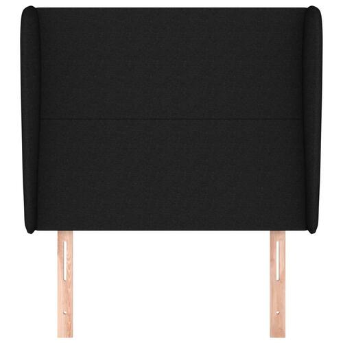 Sengegavl med kanter 93x23x118/128 cm stof sort