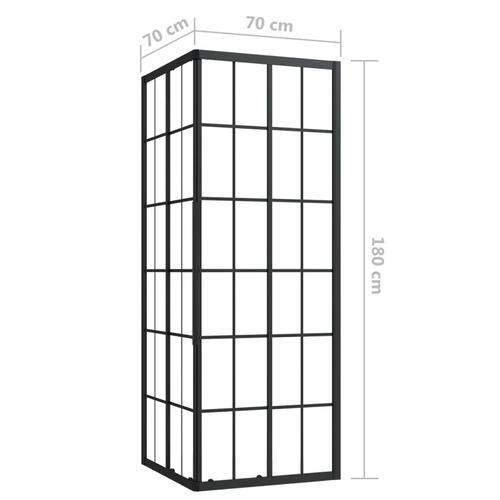 Brusekabine 70x70x180 cm sikkerhedsglas