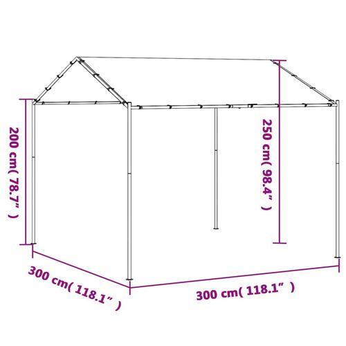 Pavillon 3x3 m stål og stof beige