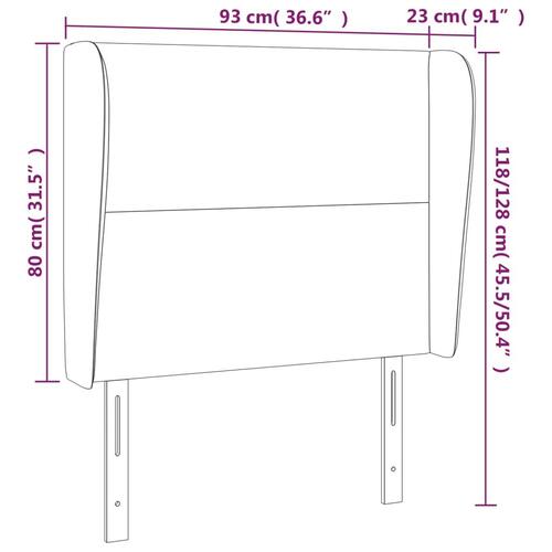 Sengegavl med kanter 93x23x118/128 cm stof sort