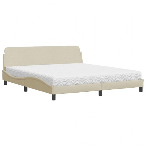 Seng med madras Dover 180x200 cm stof cremefarvet