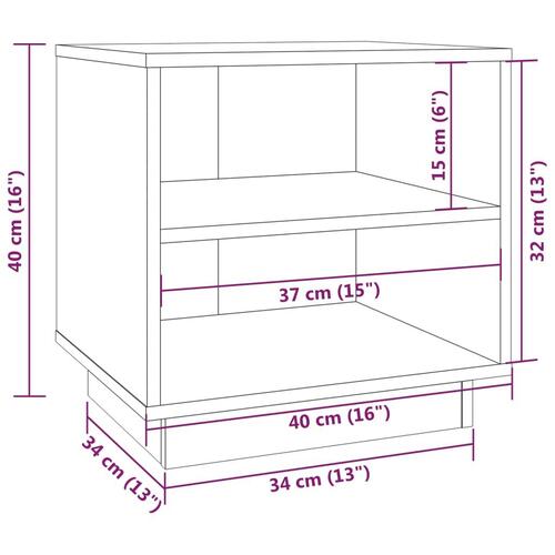 Sengeborde 2 stk. 40x34x40 cm massivt fyrretræ