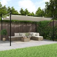 Pergola med sammenrulleligt tag 395x292x230 cm cremefarvet