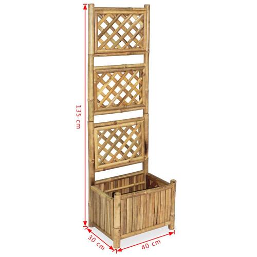 Forhøjet plantekasse til haven med espalier 40 cm bambus
