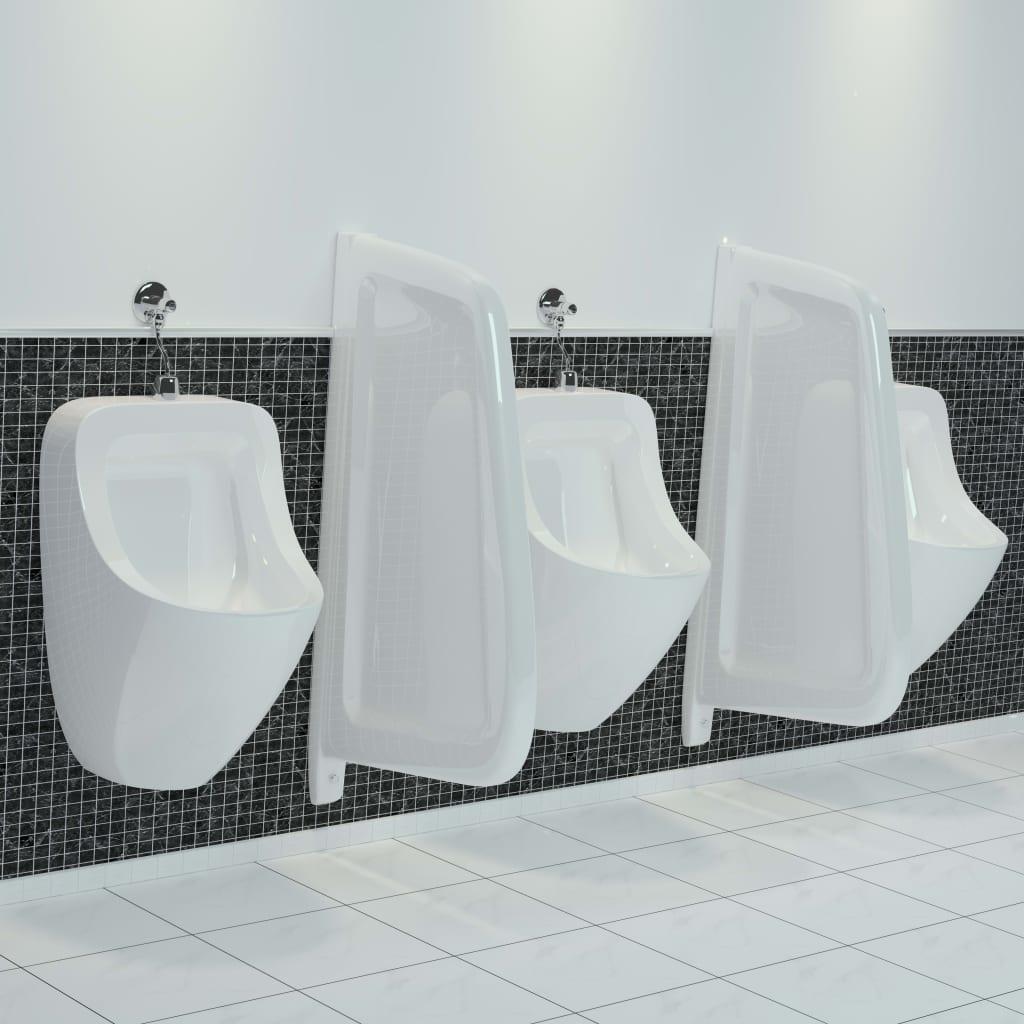 Vægophængt urinalafskærmning keramik hvid