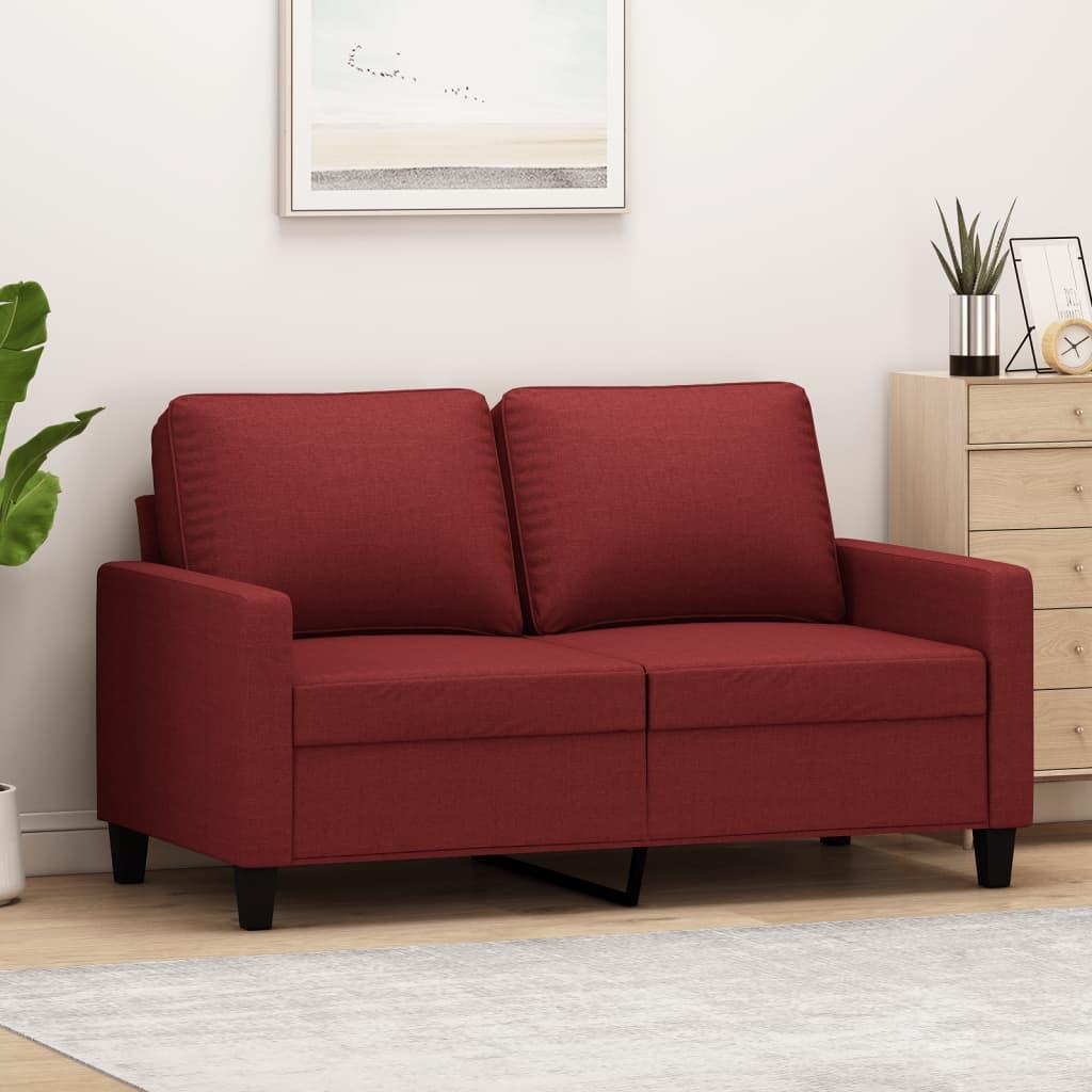 2-personers sofa 120 cm stof vinrød