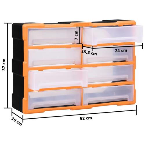 Skuffereol med 8 store skuffer 52x16x37 cm