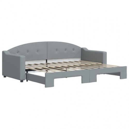 Daybed med udtræk 80 x 200 cm - lysegrå